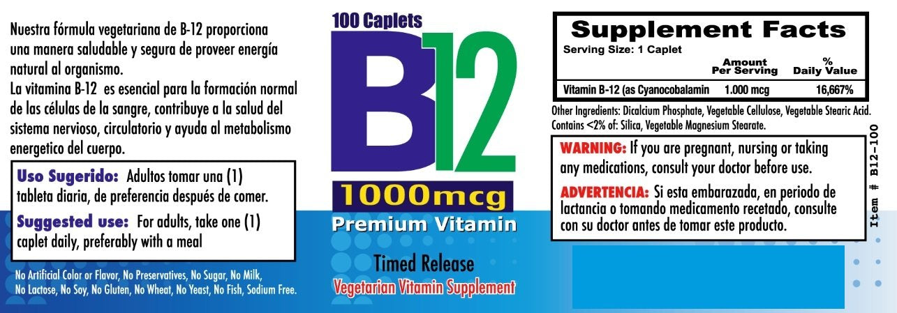 Nutrisalud Products Vitamin B12 High Potency 1000mcg Tablets, 200 Count