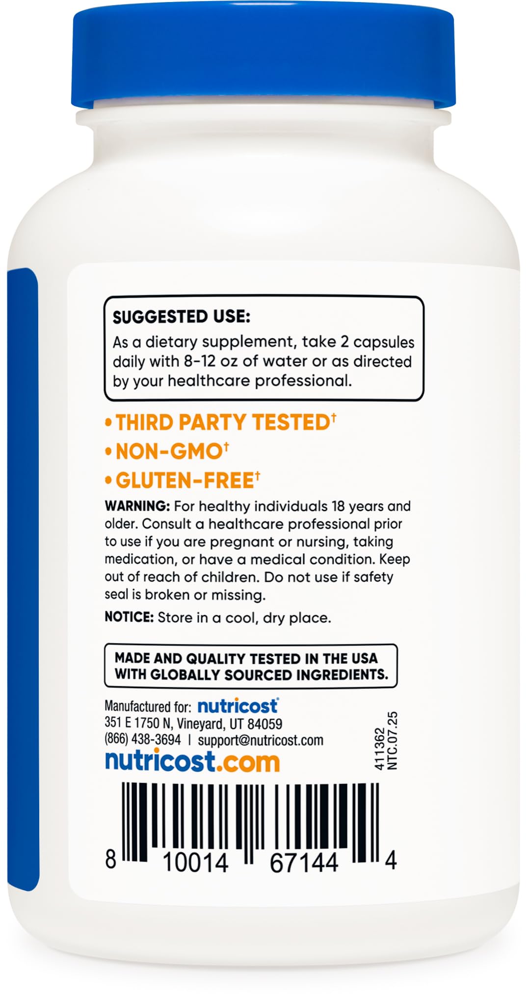 Nutricost L-Carnitine Tartrate 1000mg Capsule 120 Count
