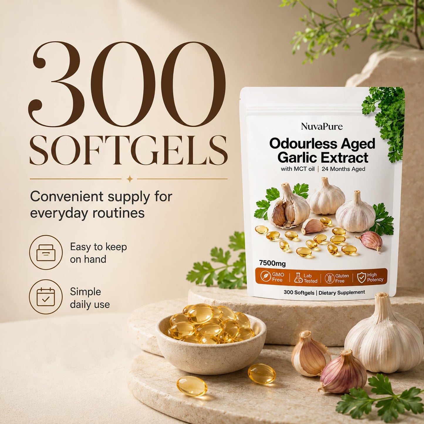 Lymphaire Nuvapure Aged Garlic Capsule 300