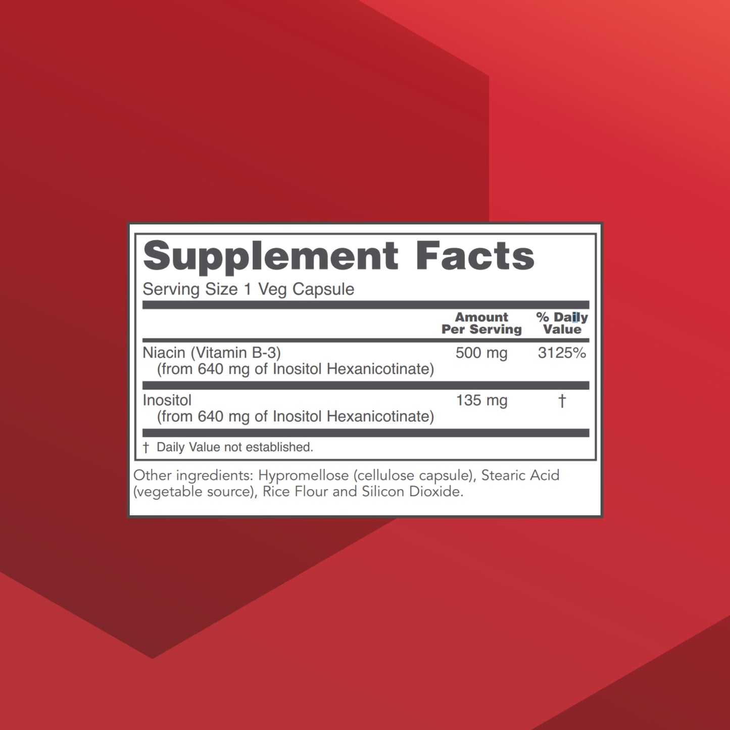 Protocol for Life Balance Niacin 500mg No-Flush Vitamin B3 Capsule 90