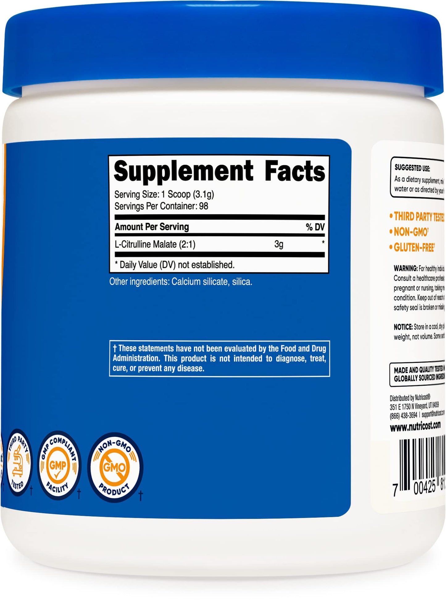 Nutricost L-Citrulline Malate Powder, 21.1644 oz (Pack of 2)