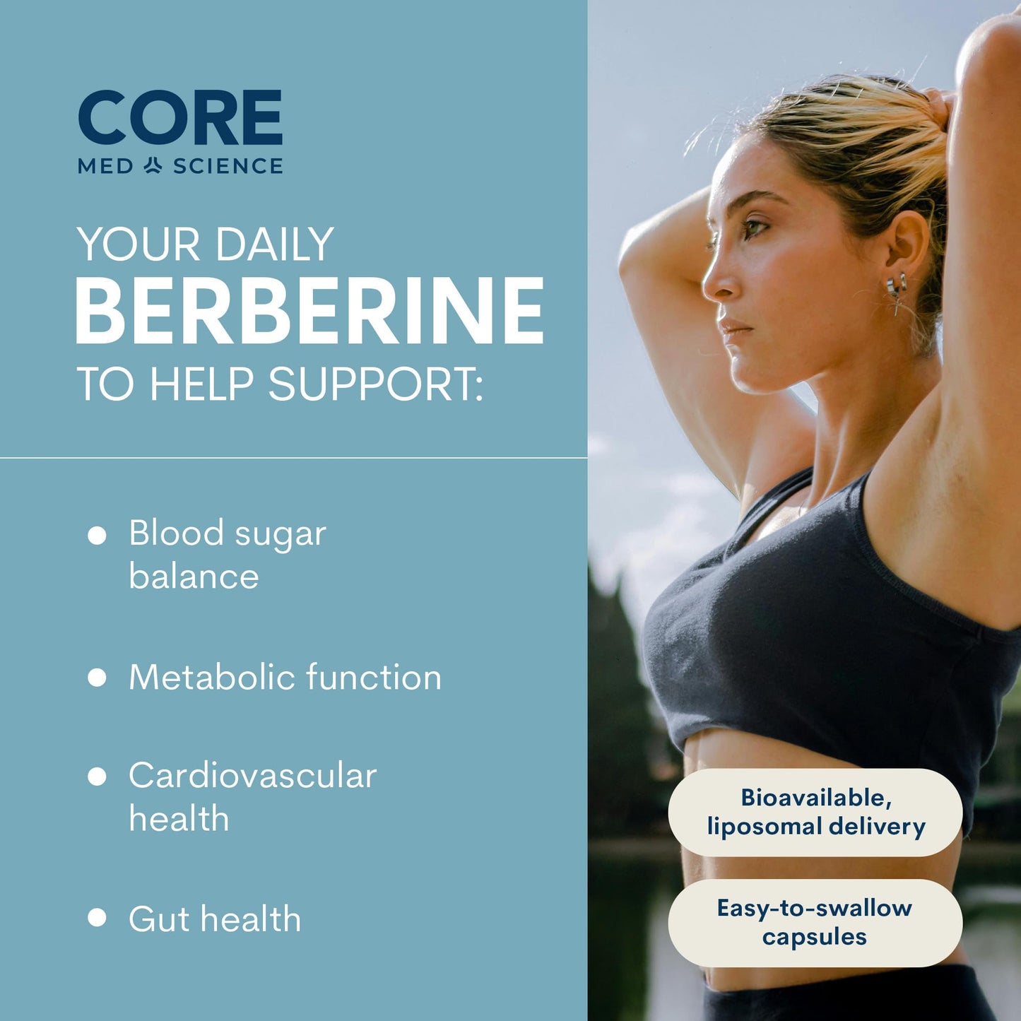 Core Med Science Liposomal Berberine Supplement 300mg Capsules, 60 Capsules