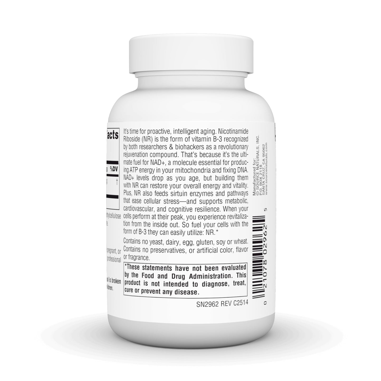 Source Naturals NR Nicotinamide Riboside 500 mg Capsules, 60 Count