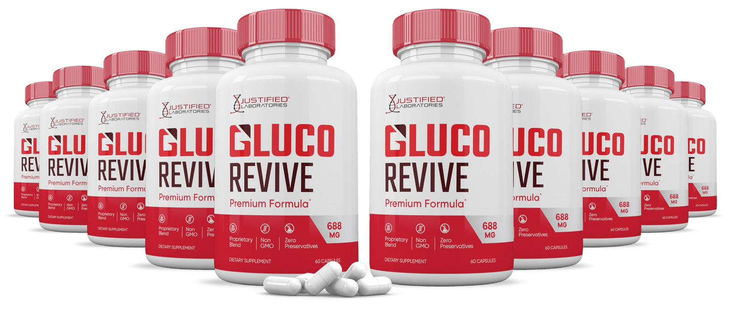 Justified Laboratories Gluco Revive Glyco Support Premium Formula Capsules, 600 Capsules