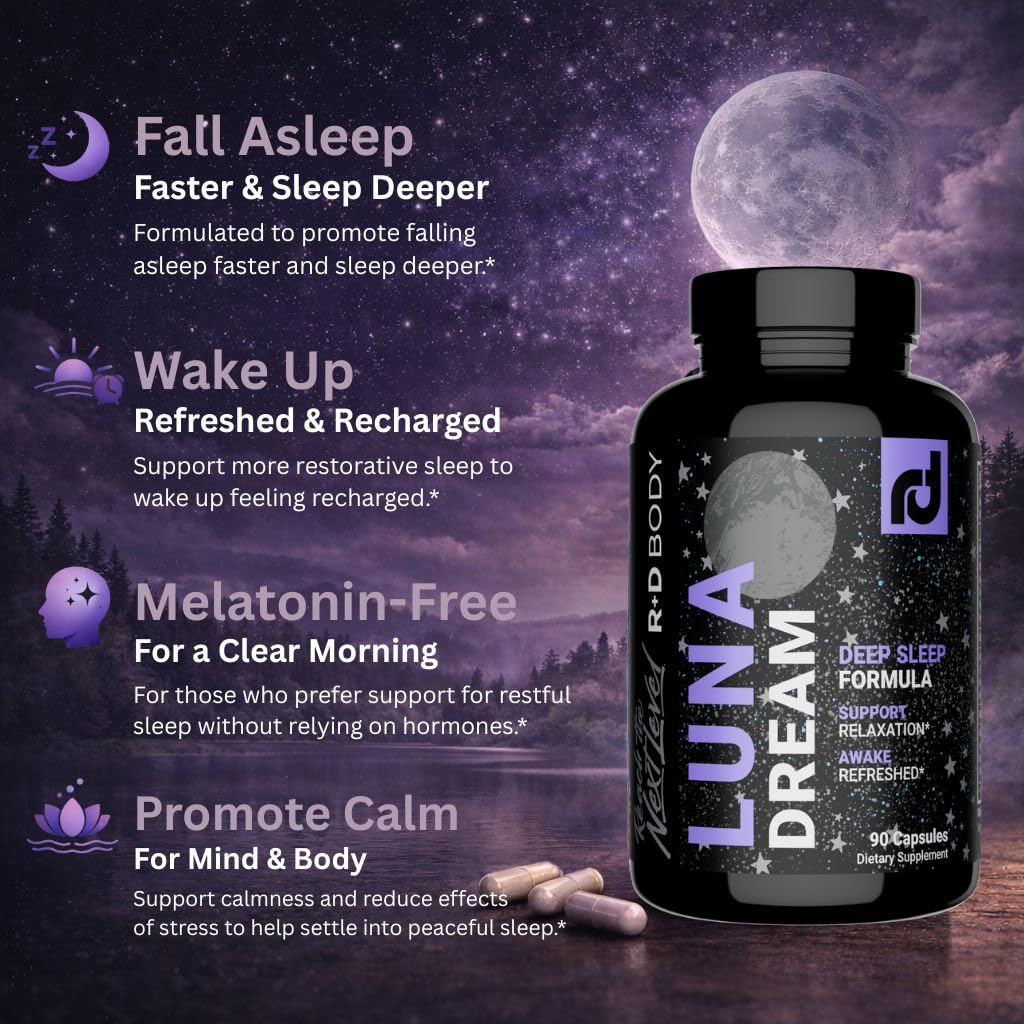 R+D Body Luna Dream Natural Sleep Supplement Capsule 90 Count