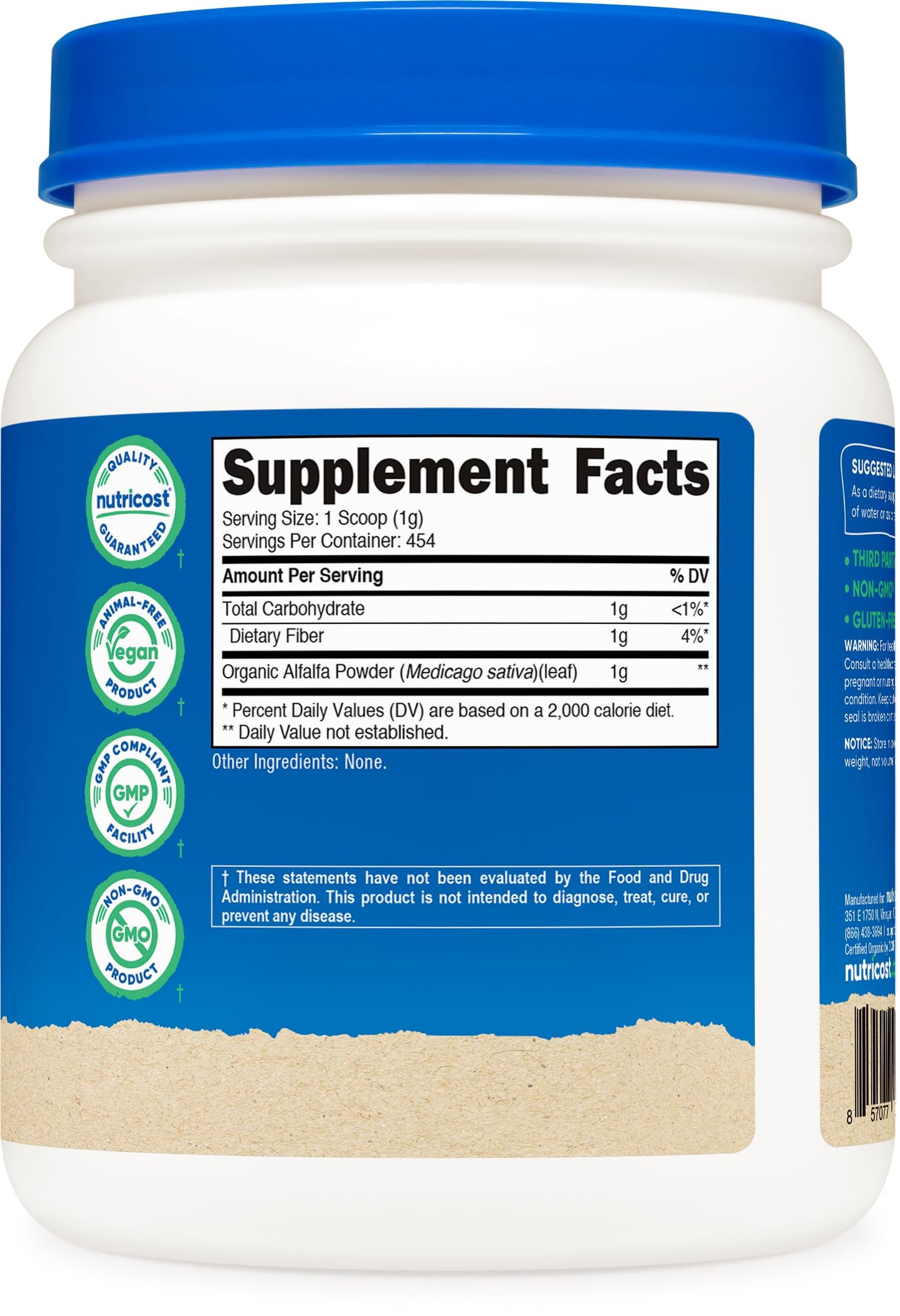 Nutricost Organic Alfalfa Powder 16 Ounce