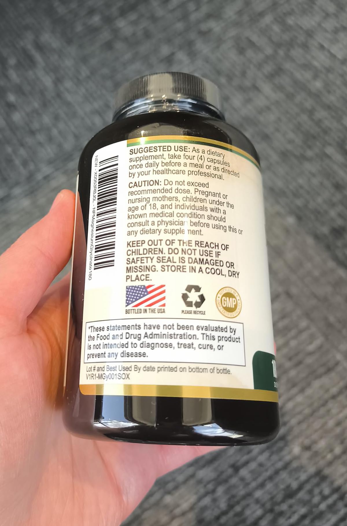 Nature's Peak Magnesium Glycinate 2000mg Per Serving Capsule, 180 Capsules
