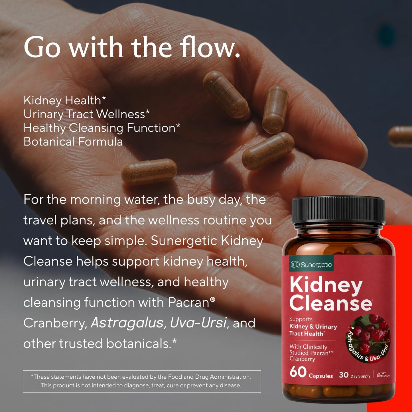 Sunergetic Kidney Cleanse & Detox Support with Cranberry 60 Vegetarian Capsules