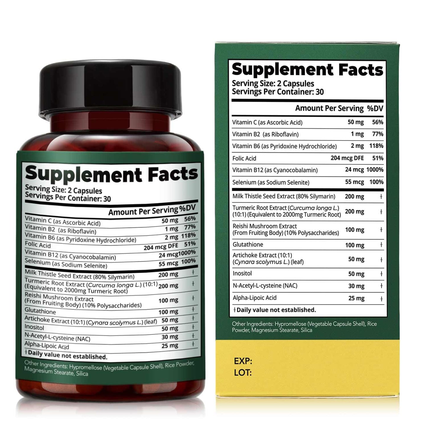 HojaSana Milk Thistle Liver Detox Supplement – Liver Cleanse Detox & Repair with Glutathione, NAC, Turmeric, Artichoke & Reishi Mushroom – Supports Detox, Metabolism & Liver Health Capsules 60 Count