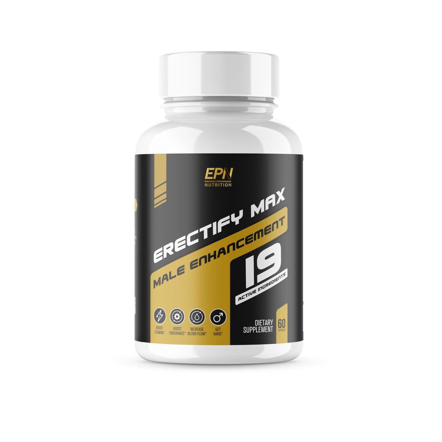 EPN Supplements ERECTIFY MAX Pills for Men - Erection Support Supplement | New Highly Dosed Male Enhancement to Assist Blood Flow, Thickness & Boost Libido | Horny Goat Weed + 18 Ingredients 60 Tablets