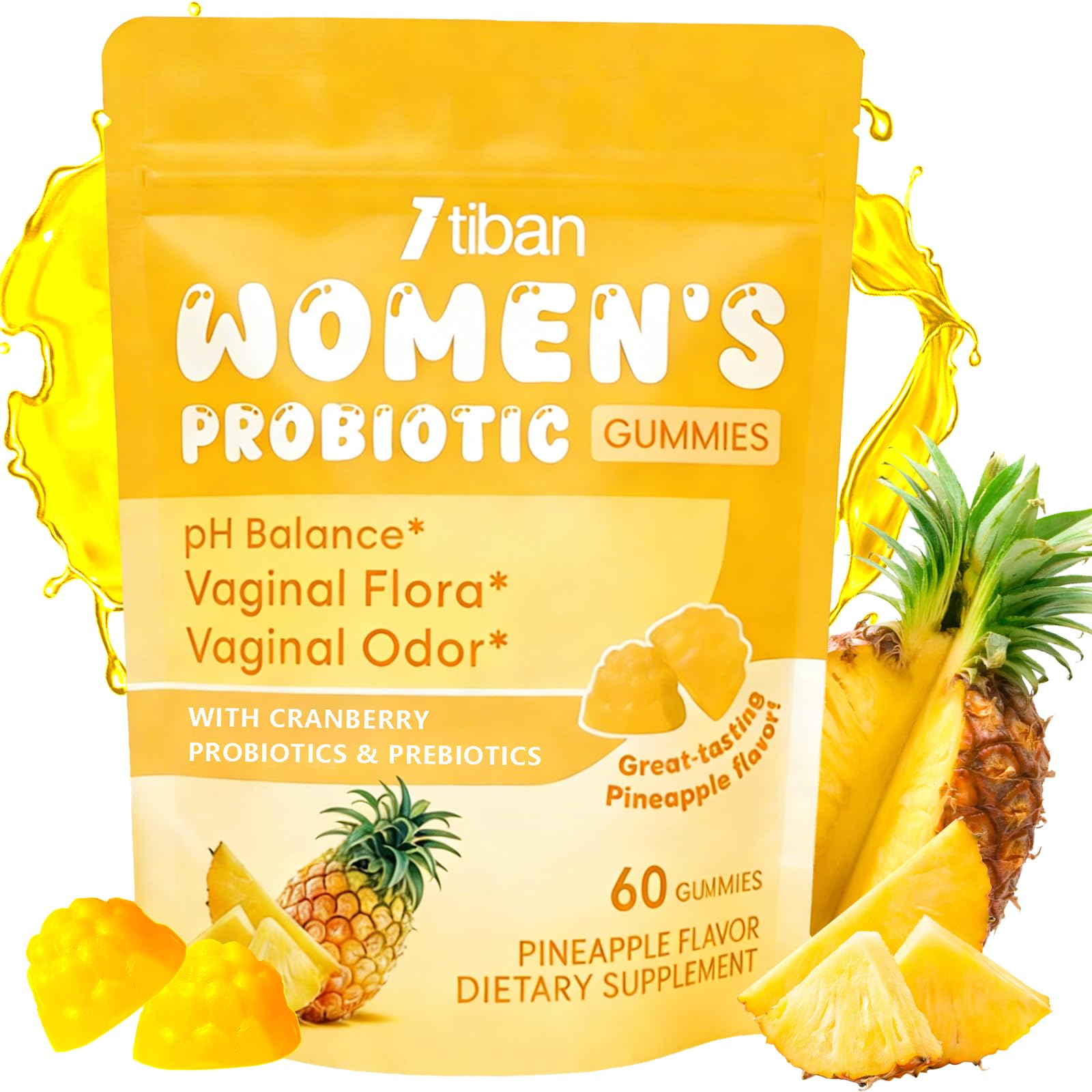 Itiban Vaginal Probiotics for Women, Premium Feminine pH Balance, Odor & Yeast Balance + Vitamin C for Immune Support, 60 Gummies