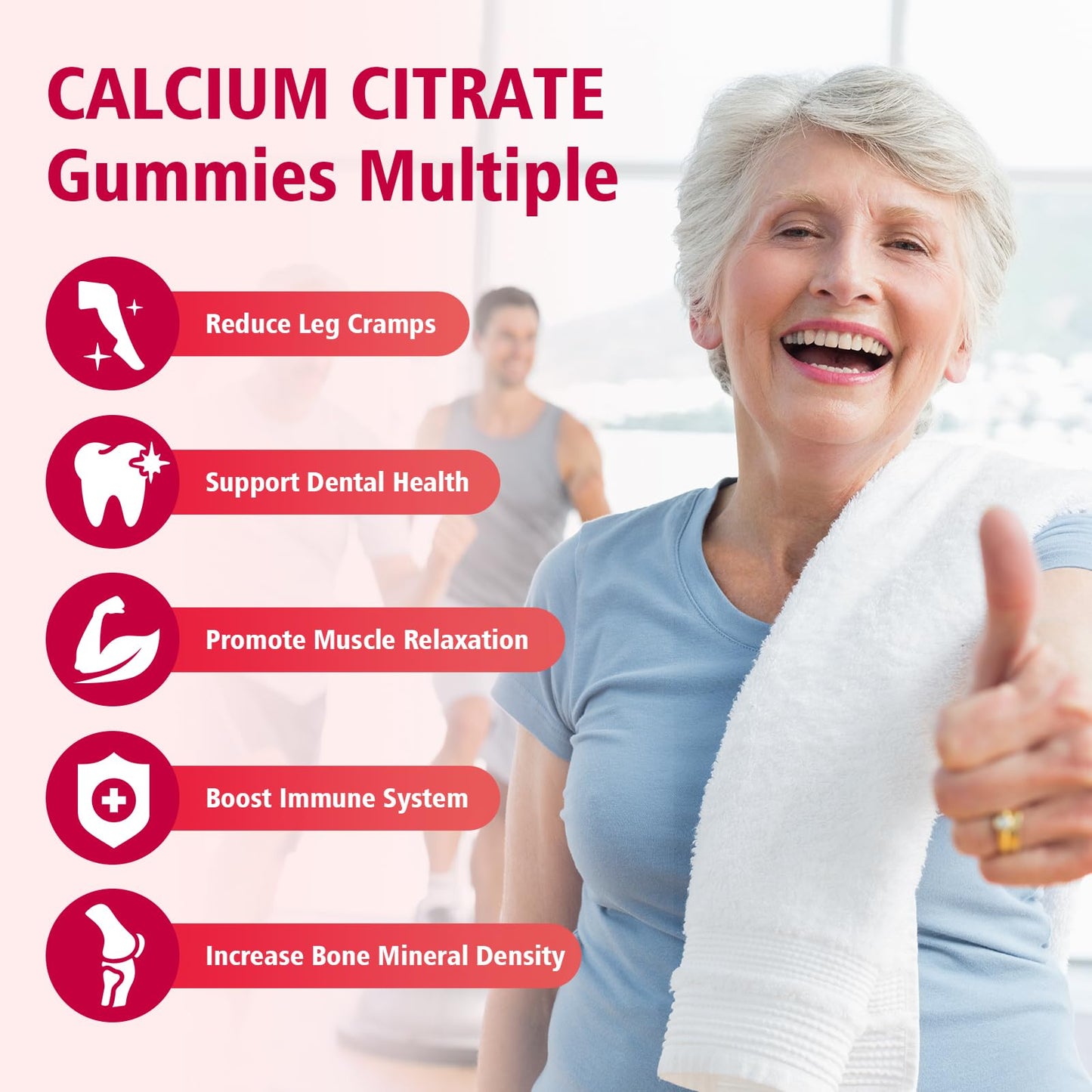 BVIVLOO High Absorption Calcium Citrate Gummies 1200mg, 60 Count