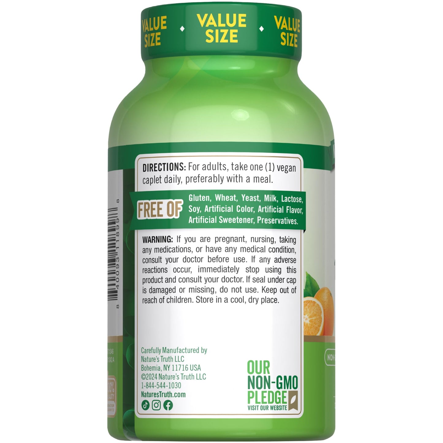Nature's Truth Vitamin C 1000mg with Rose Hips Caplets, 300 Count