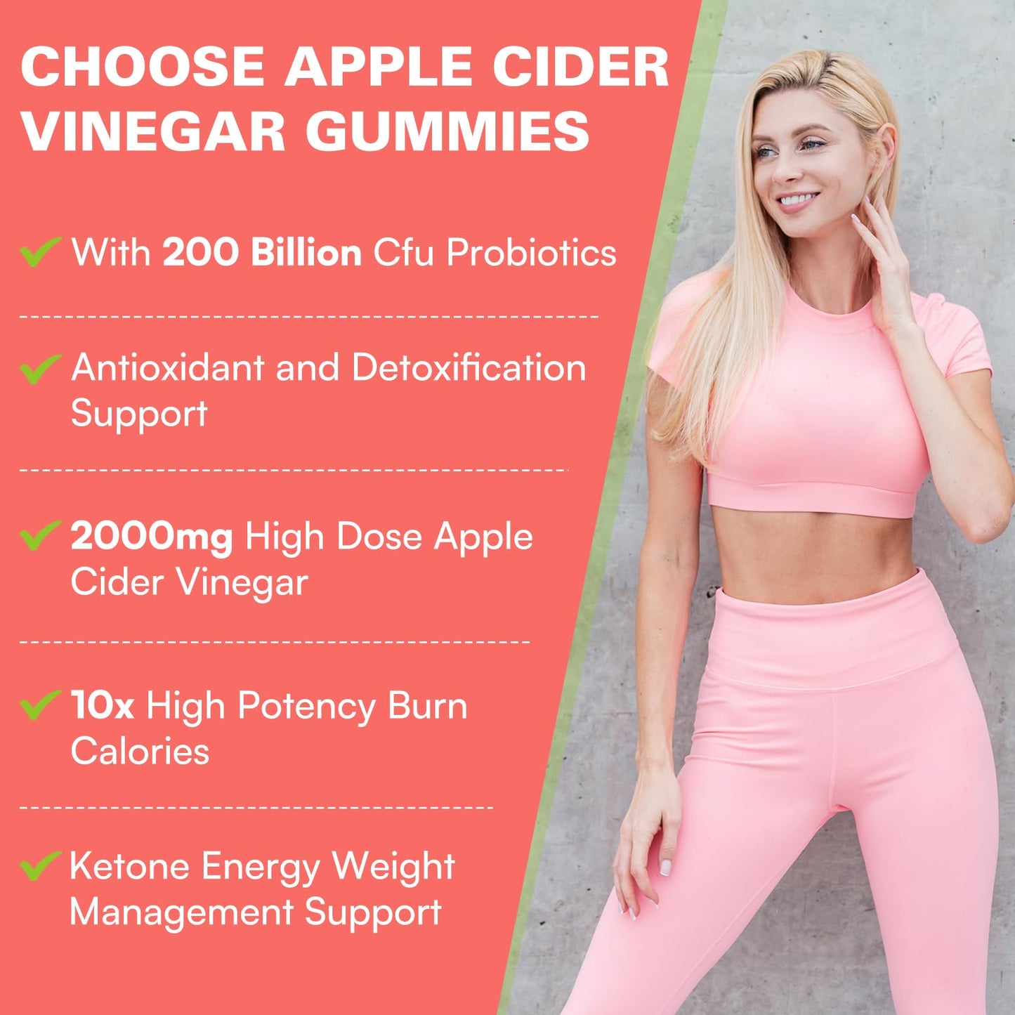 Powerific Apple Cider Vinegar Gummies, 120 Count