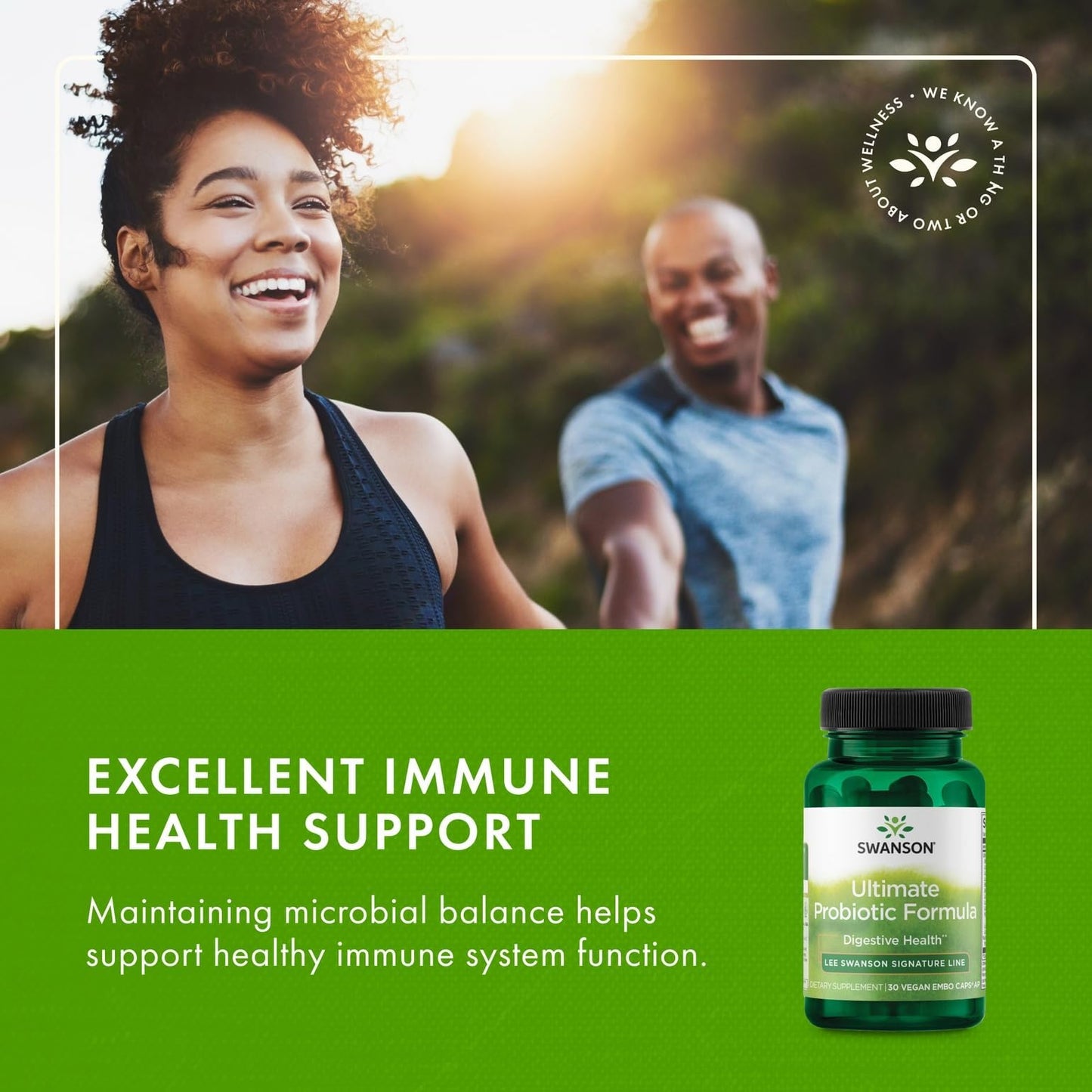 Swanson Ultimate Probiotic Formula Digestive Health Immune System Support 66 Billion CFU Prebiotic NutraFlora scFOS, 60 Vegan Capsules