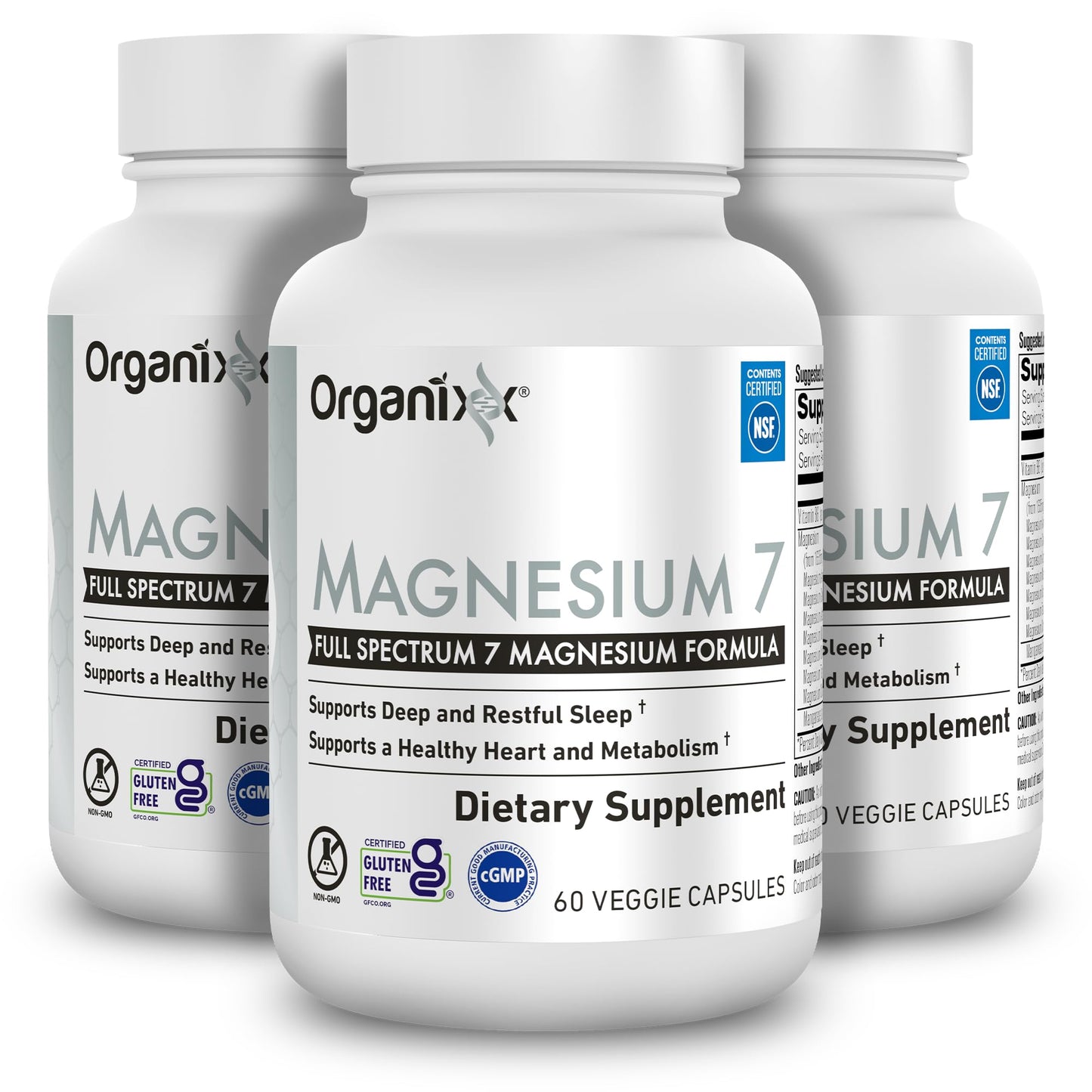 Organixx Magnesium 7 Complex Sleep & Muscle Support Capsules, 180 Capsules