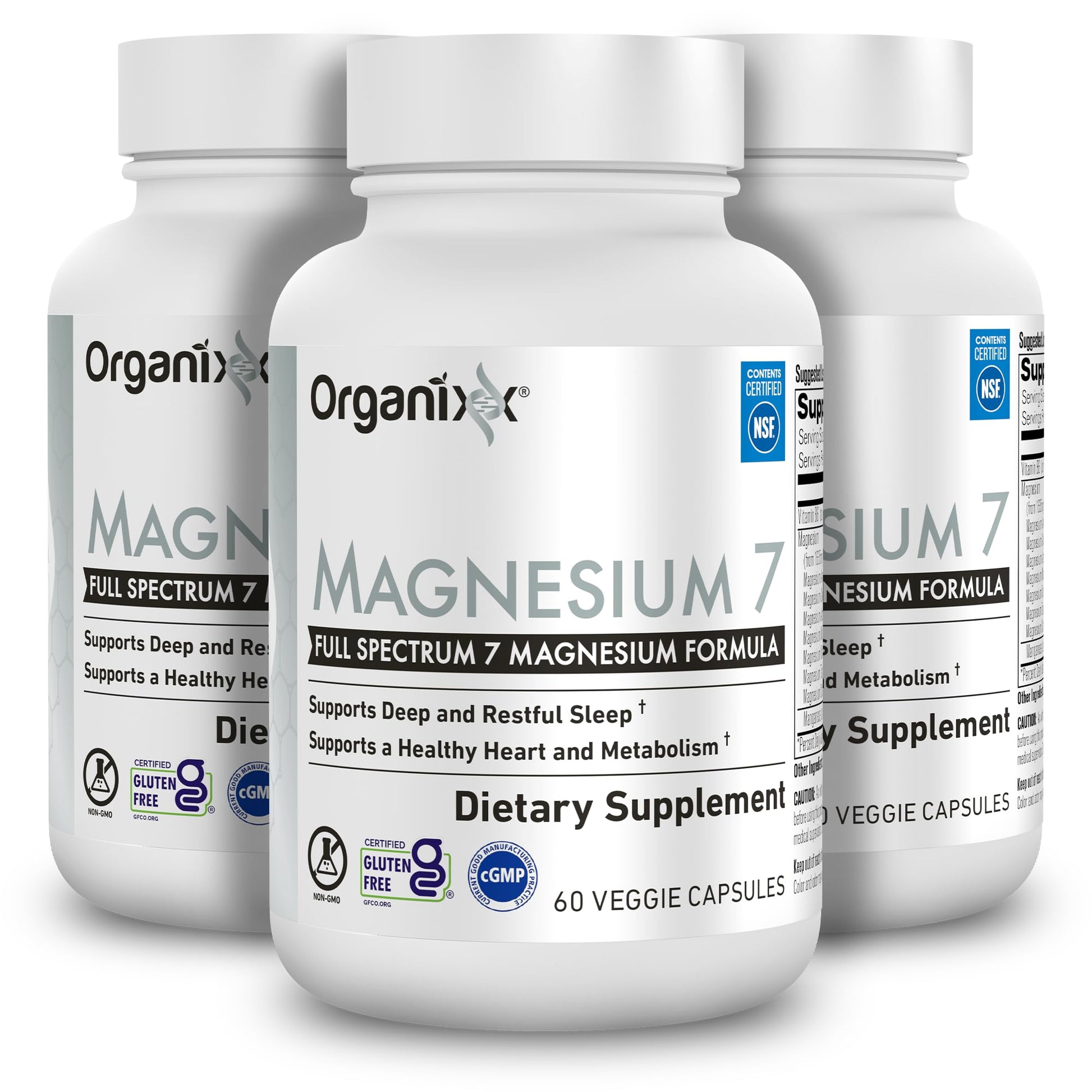 Organixx Magnesium 7 Complex Sleep & Muscle Support Capsules, 180 Capsules