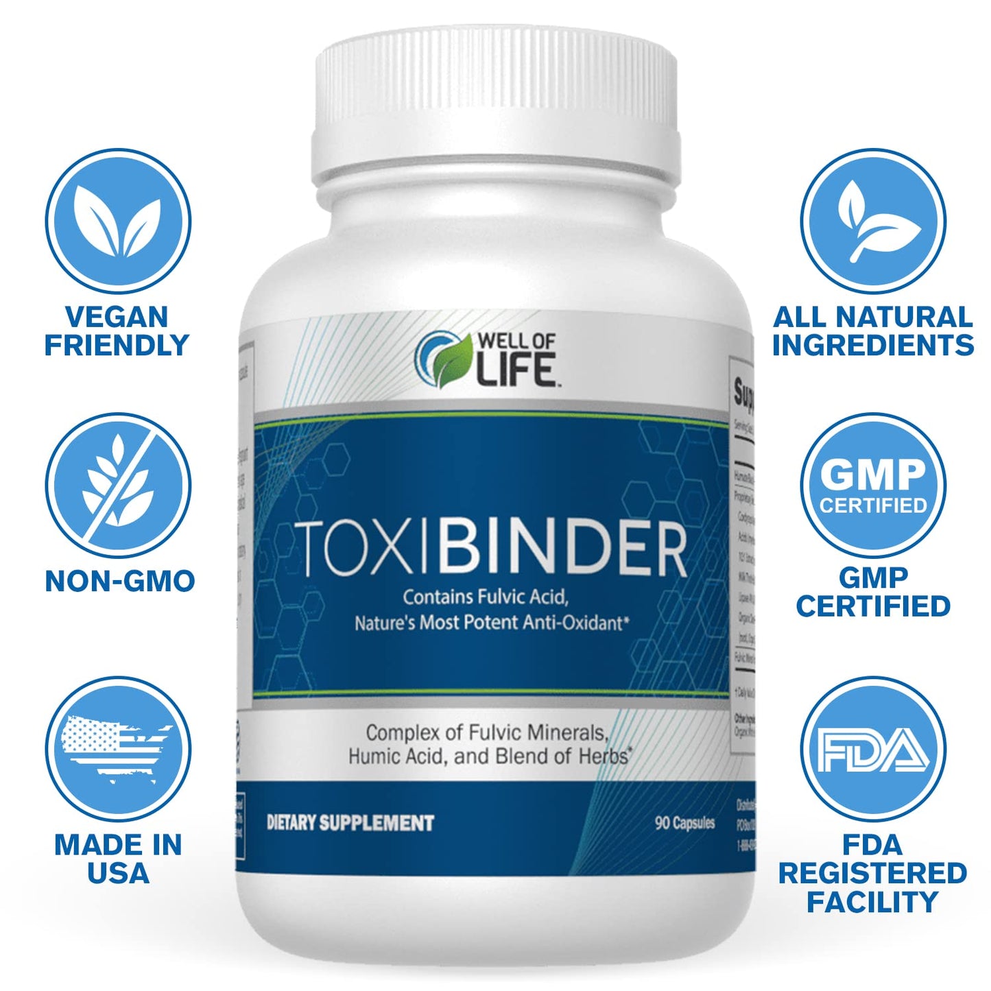 Well of Life Revitalize Detox & Repair Complex ToxiBinder Capsule 90 Count