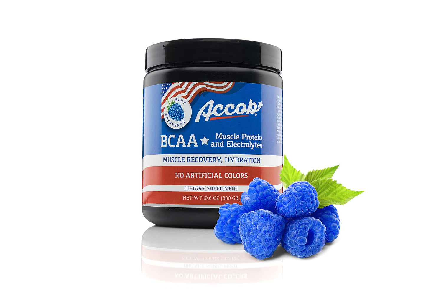 ACCOB BCAA Powder Blue Raspberry, 1 Ounce