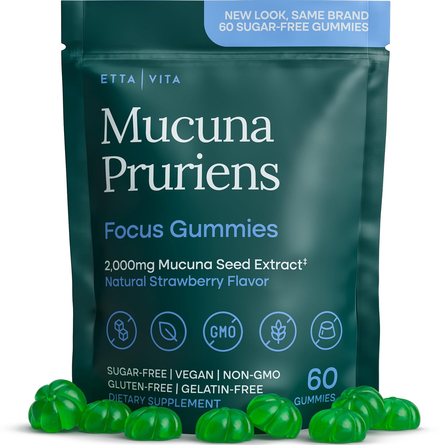 Etta Vita Dopamine Supplement Mucuna Pruriens Gummies, 60 Count