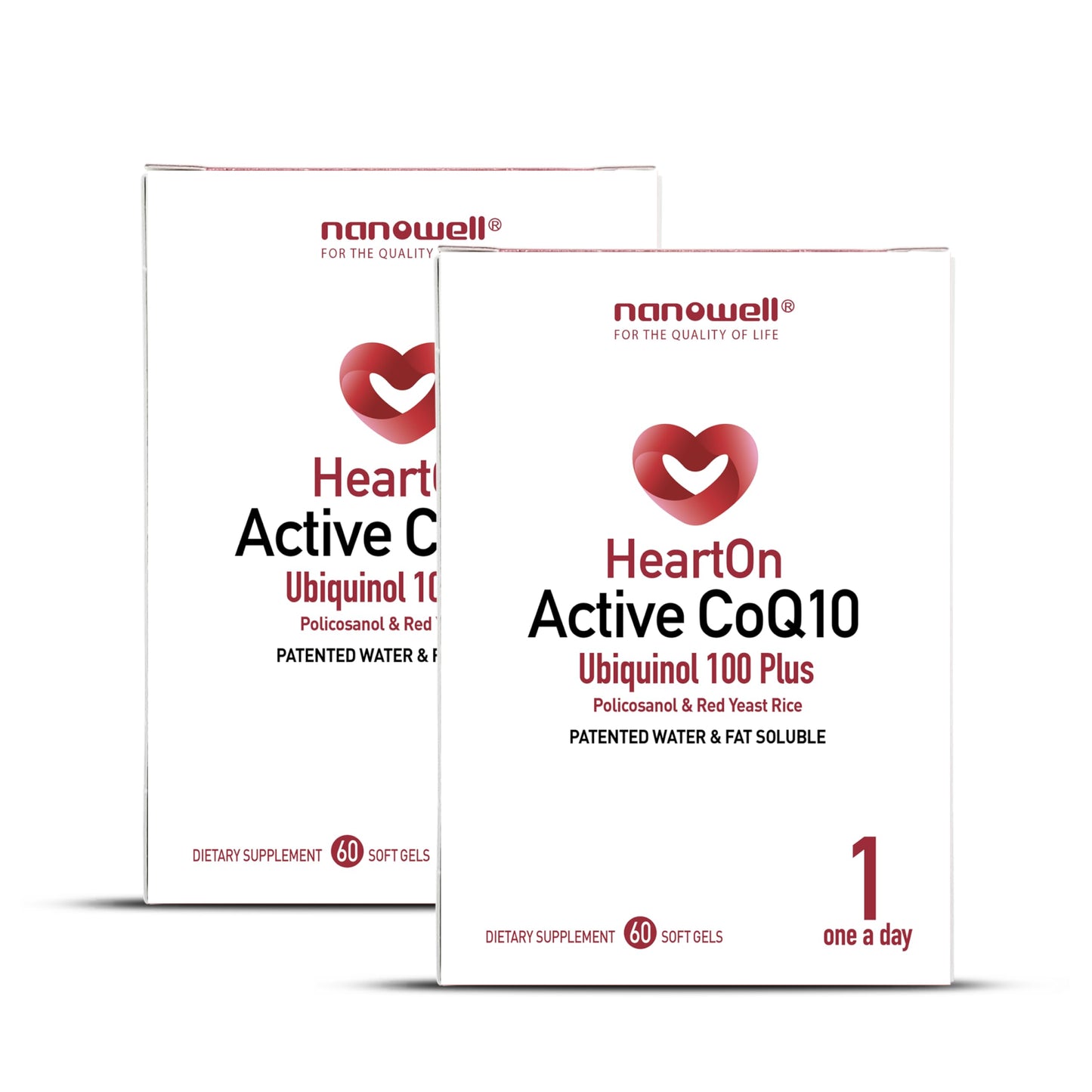 NANOWELL HeartOn Active CoQ10 Kaneka Ubiquinol 100 Plus Heart Health Supplement Softgels 120 Count