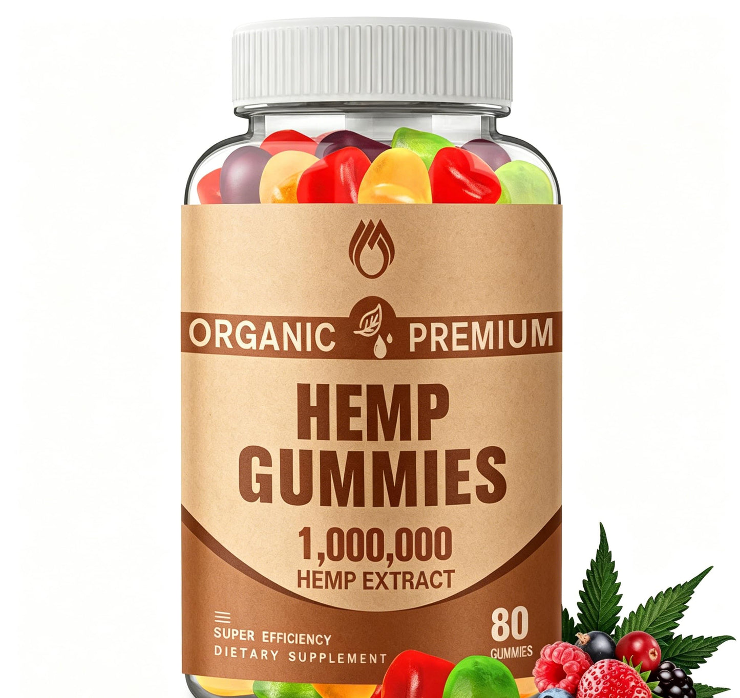 MSLOTAL Natural Hemp Seed Gummies with Omega-3-6-9 80 Count