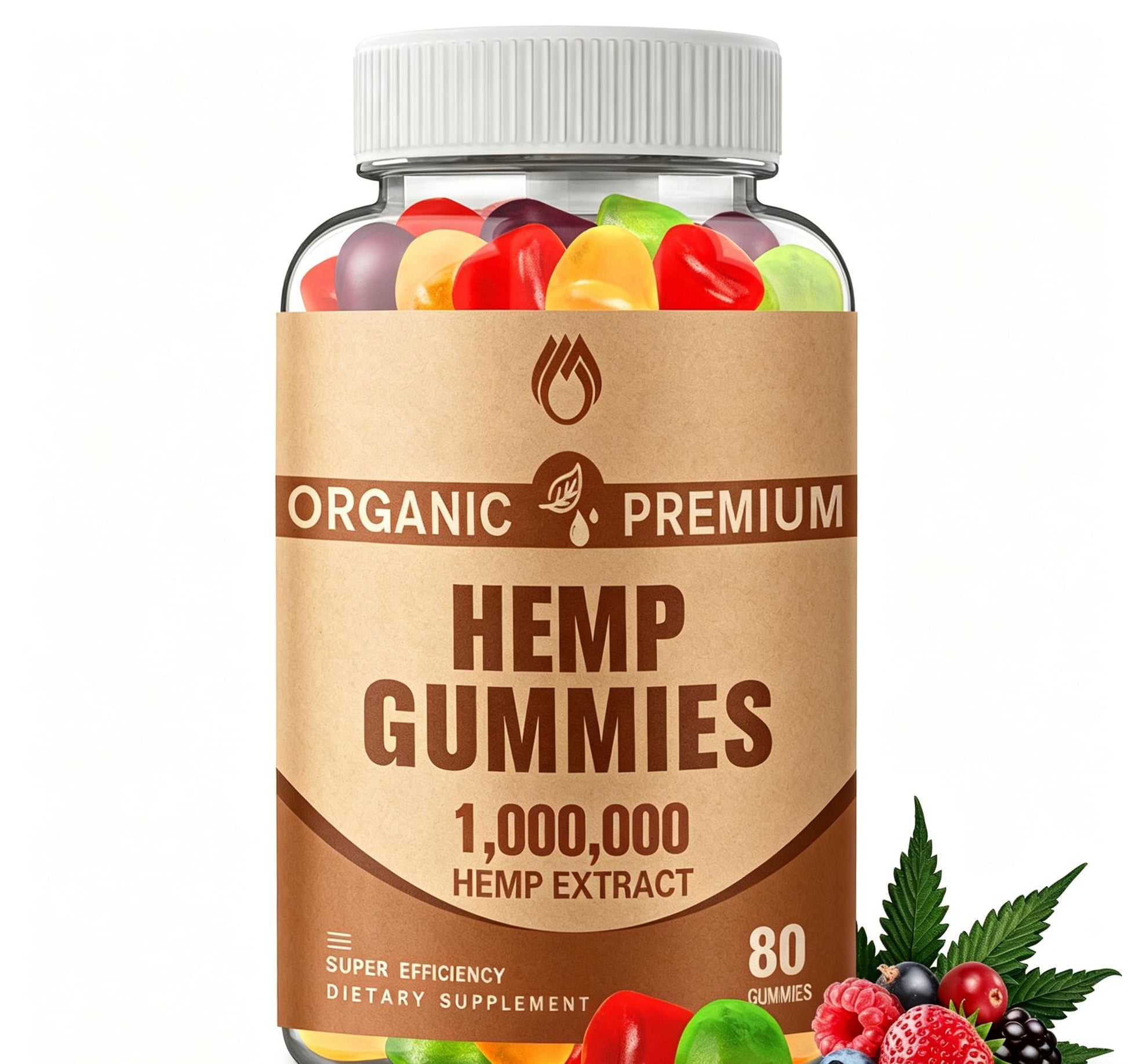 MSLOTAL Natural Hemp Seed Gummies with Omega-3-6-9 80 Count