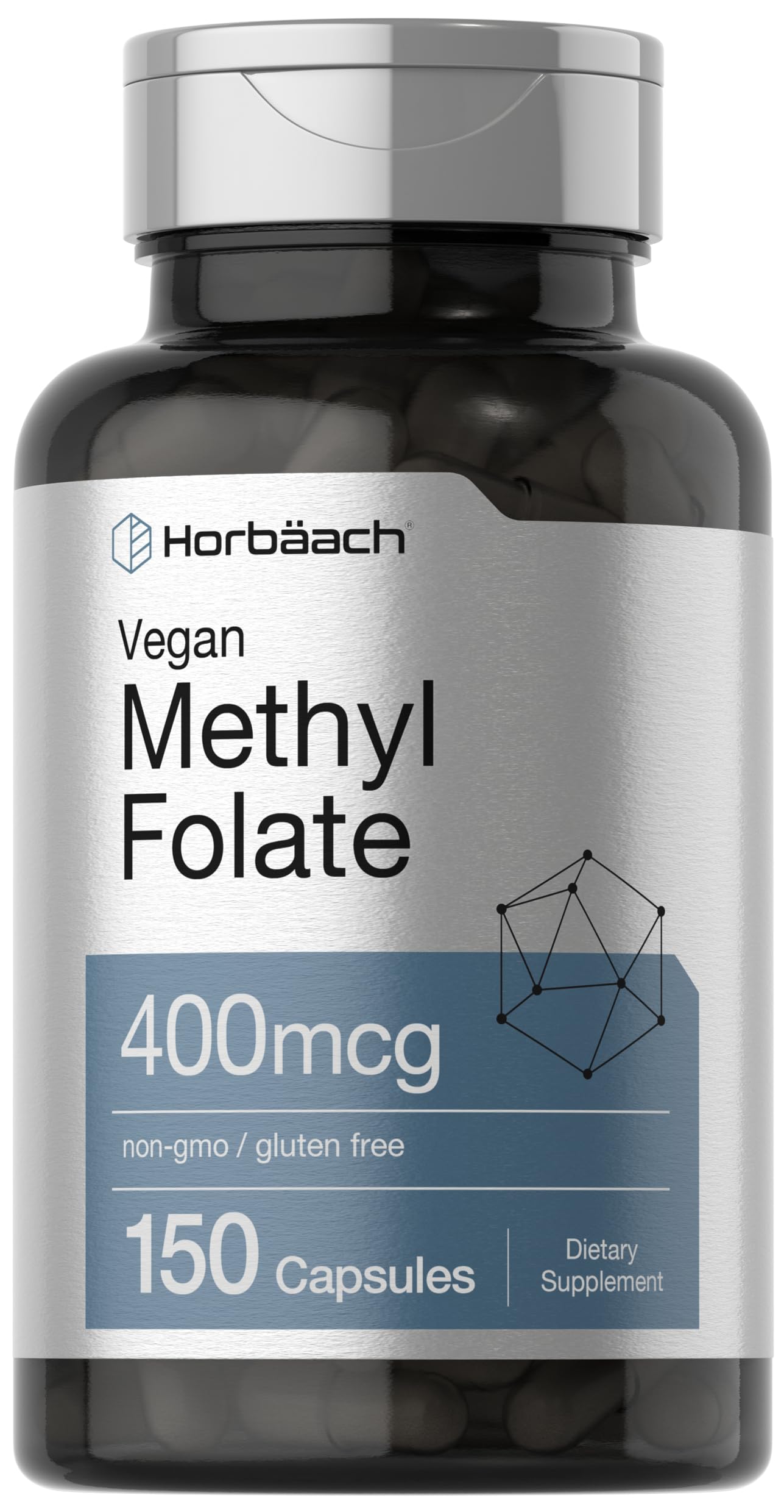 Horbäach Methyl Folate 400 mcg Capsules 150 Count