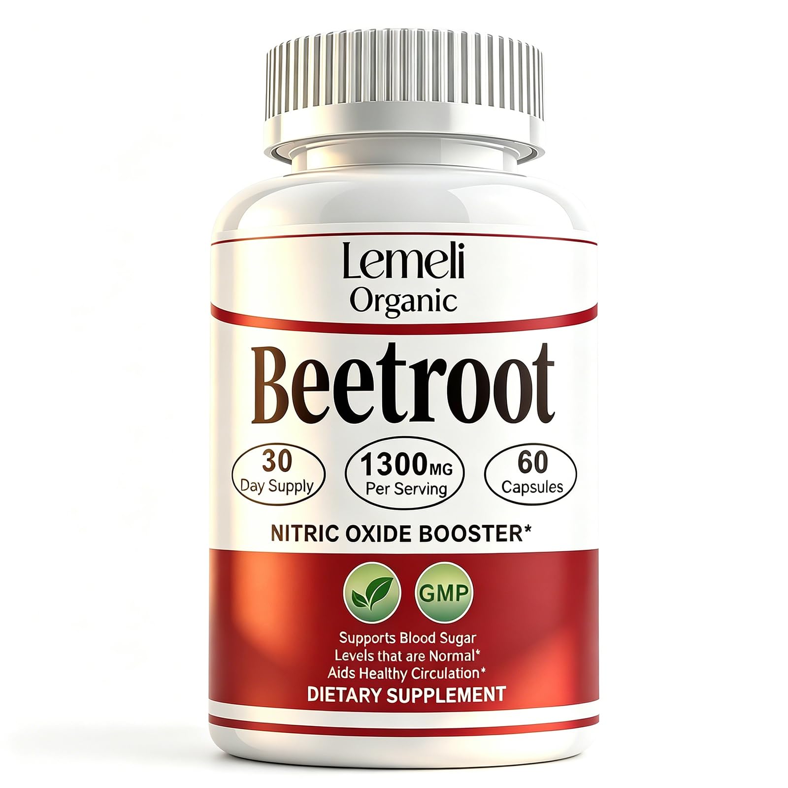 Lemeli Organic Beet Root Capsules 1300mg – Beetroot Organic Powder Extract Supplement, Energy, Circulation & Stamina – Non GMO, Gluten Free, Plant Based, 60 Capsules