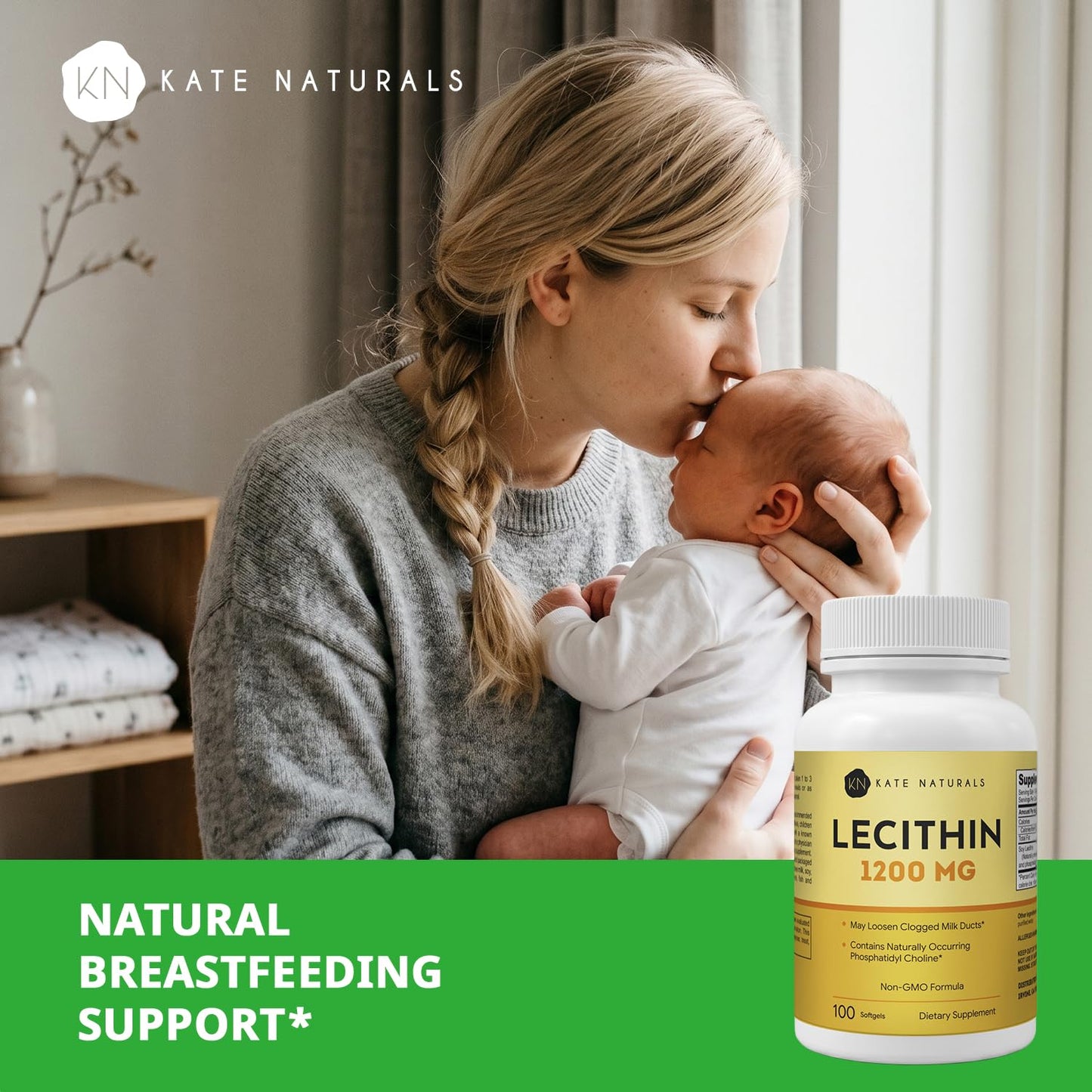Kate Naturals Soy Lecithin 1200mg Softgels, 100 Count