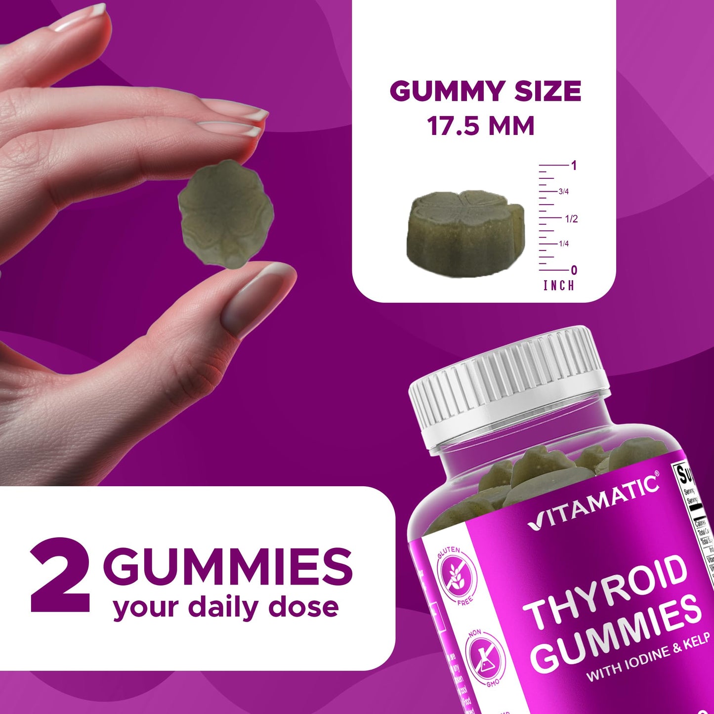 Vitamatic Vegan Thyroid Support Gummies, 120 Gummies