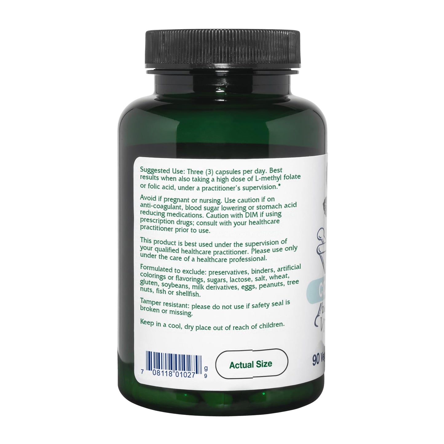 Vitanica CCDG Blend Immune Support DIM Supplement 200mg Turkey Tail Mushroom Turmeric Green Tea Capsules 90 Count