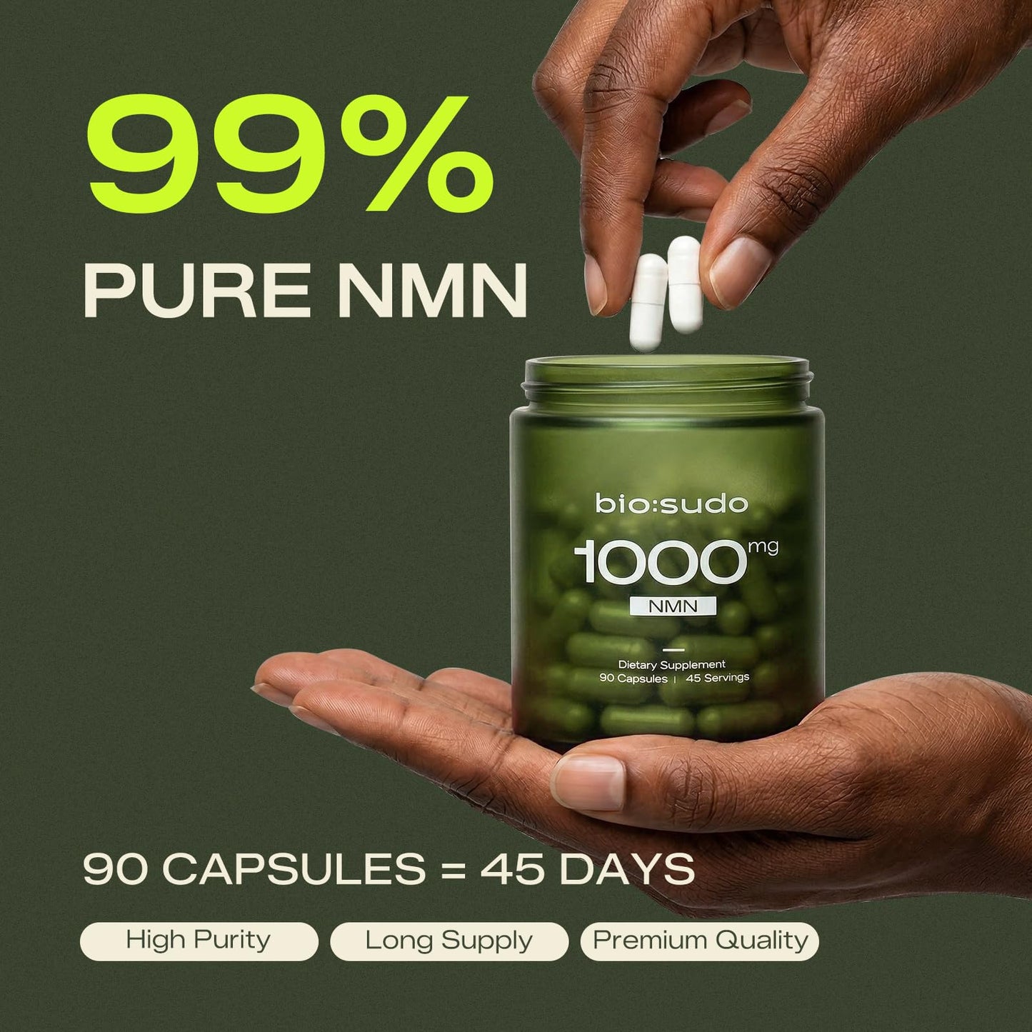 Biosudo NMN Supplement 1000mg, Capsule, 90 Capsules