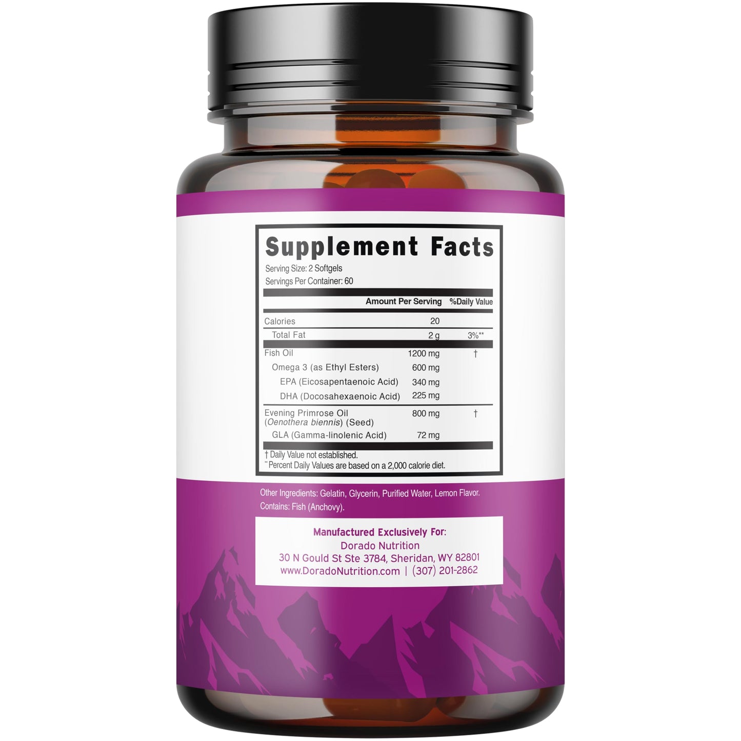 Dorado Nutrition Fish Oil Omega-3 Supplements for Women Softgels 120 Count