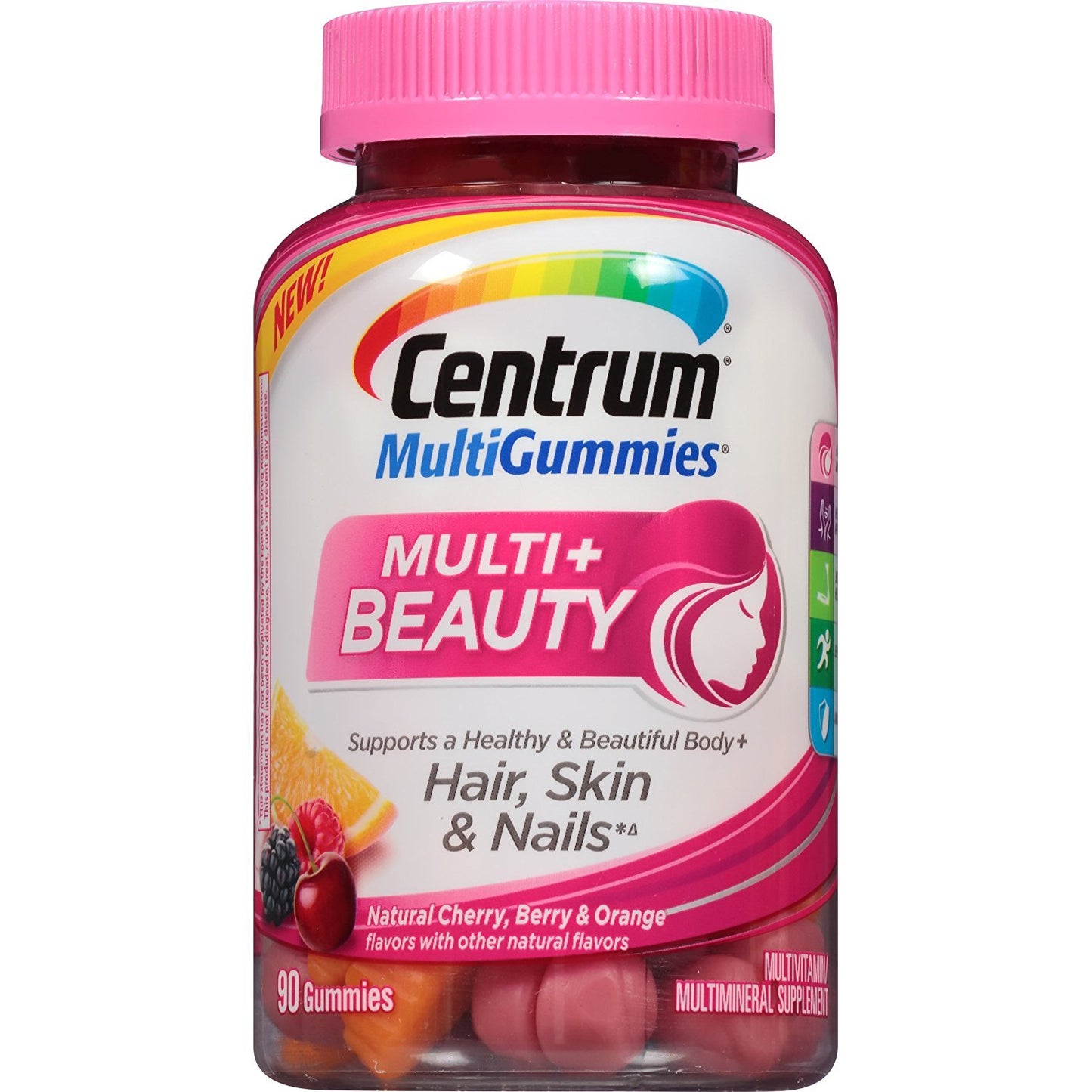 Centrum MultiGummies + Beauty Gummy Multivitamin for Women, Hair, Skin & Nails, 90 Gummies