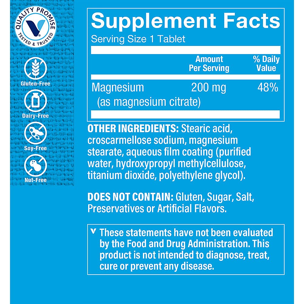 The Vitamin Shoppe Magnesium Citrate 200 mg Tablets, 300 Count