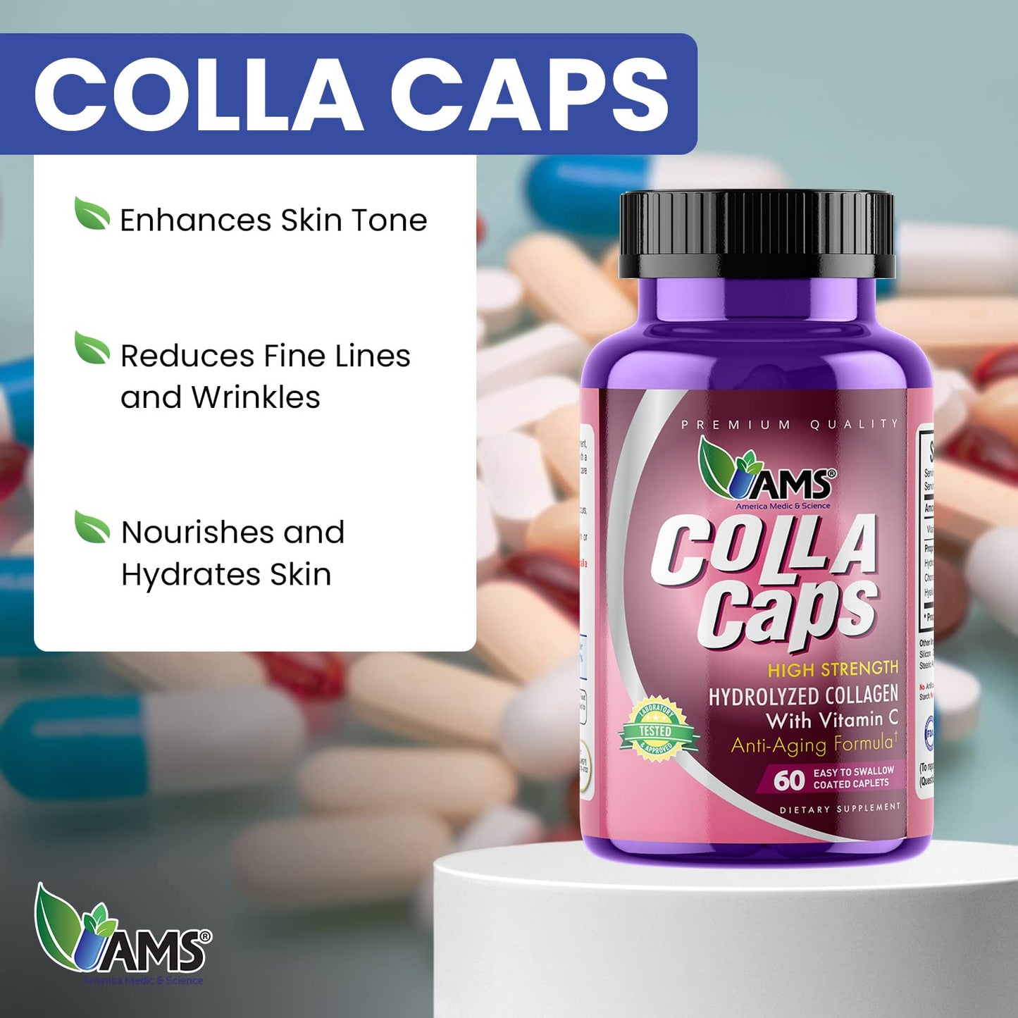 America Medic & Science Colla Caps Caplets 60