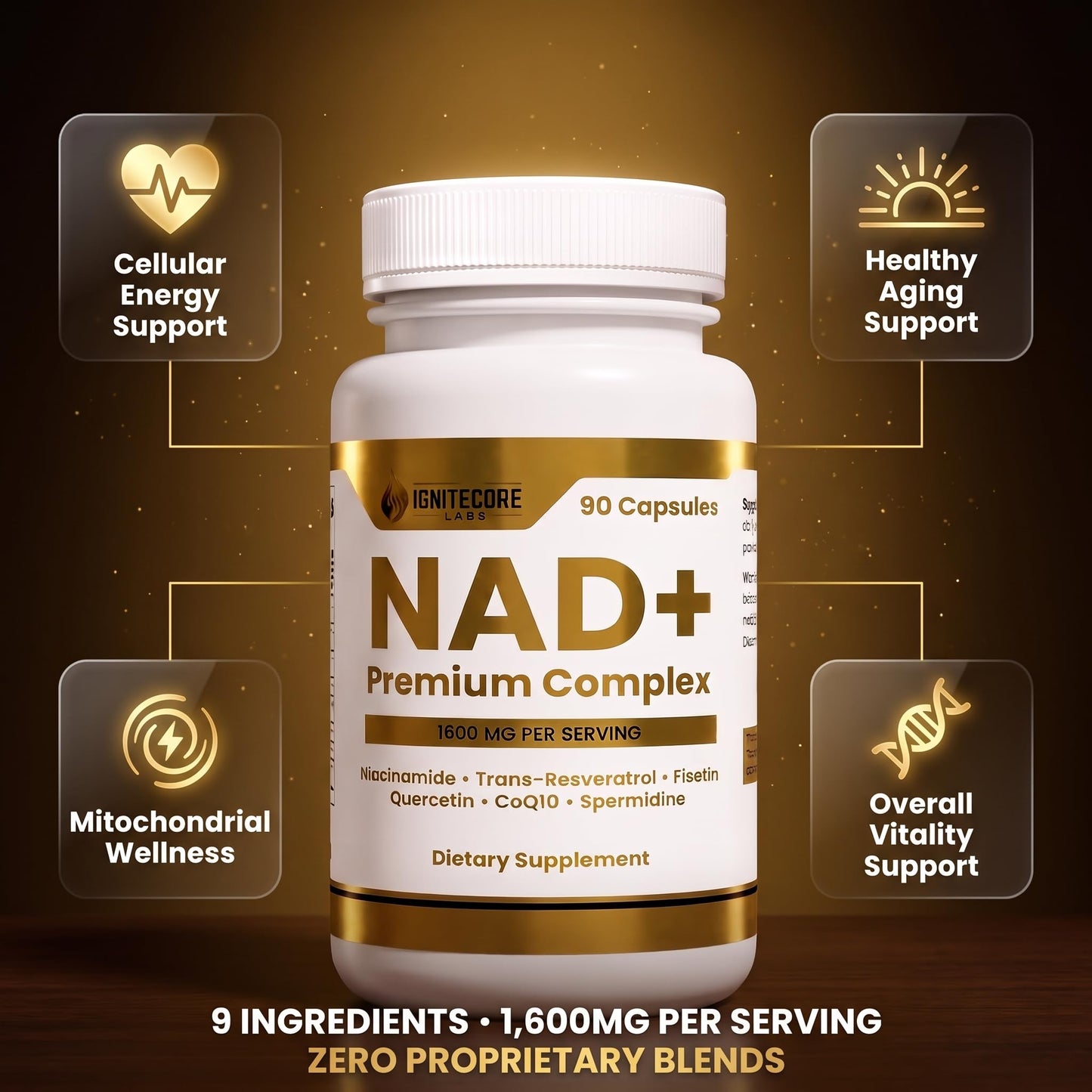 IgniteCore Labs NAD+ Premium Complex 1600mg 90 Capsules