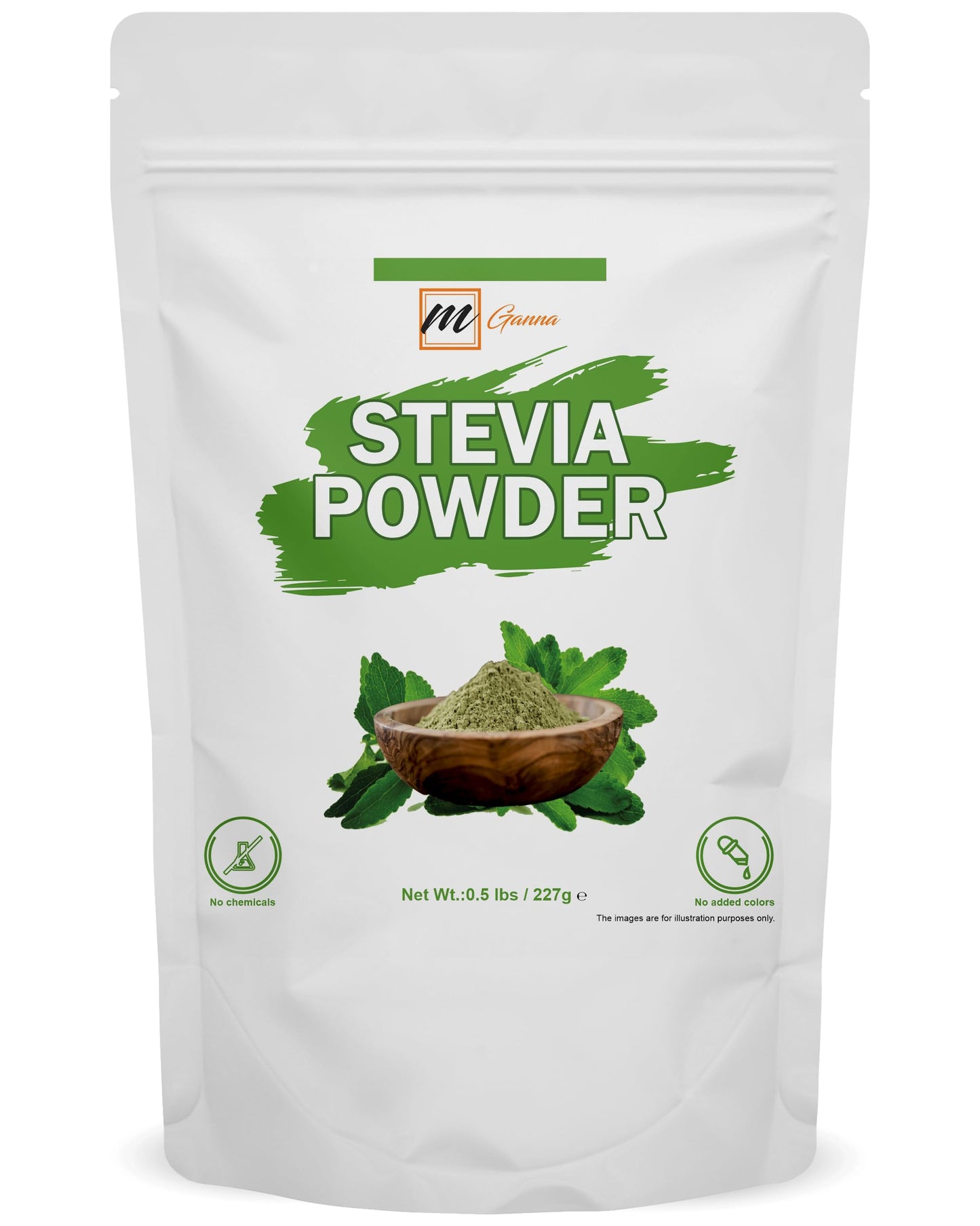 mGanna 100% Natural Stevia Leaf Powder 8 Count