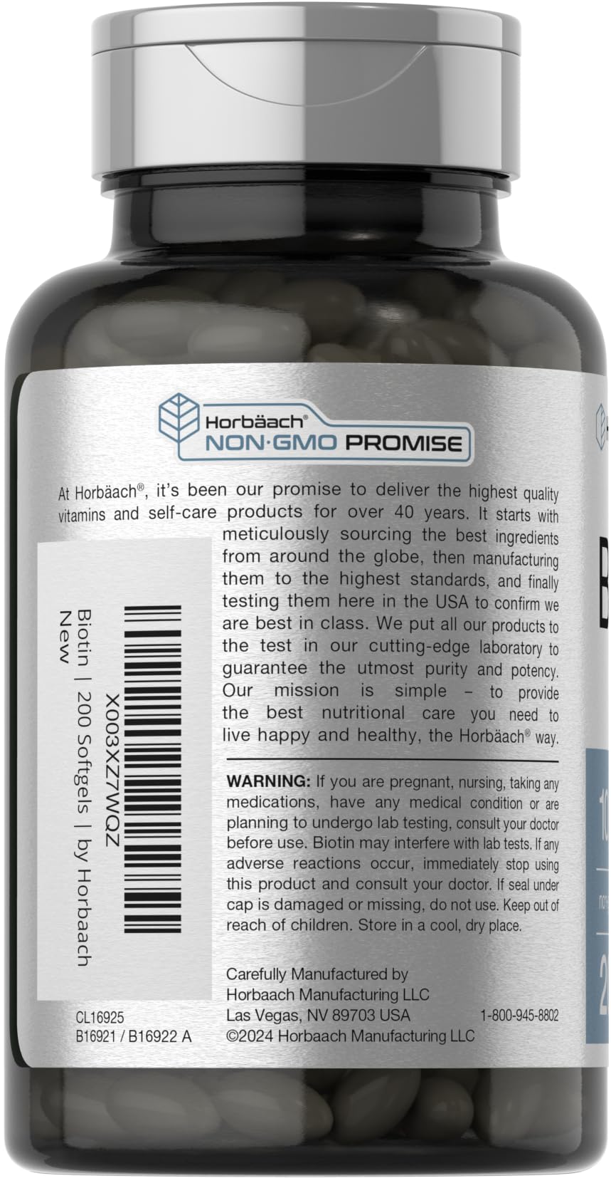 Horbäach Biotin 10000 mcg Softgels 200
