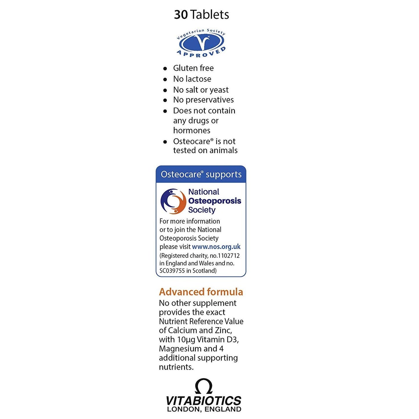 Vitabiotics Osteocare 30 Tablets