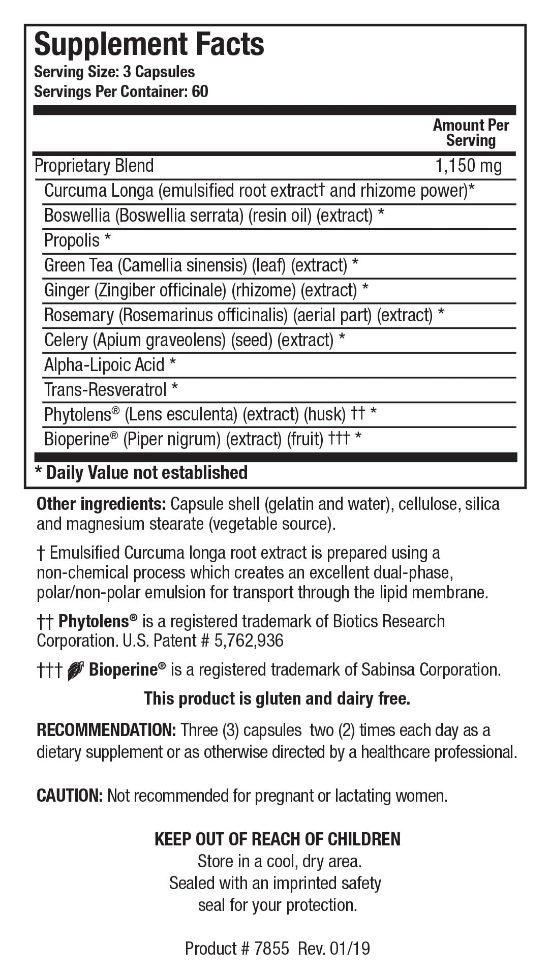 BIOTICS RESEARCH KappArest Turmeric Capsules, 180 Capsules