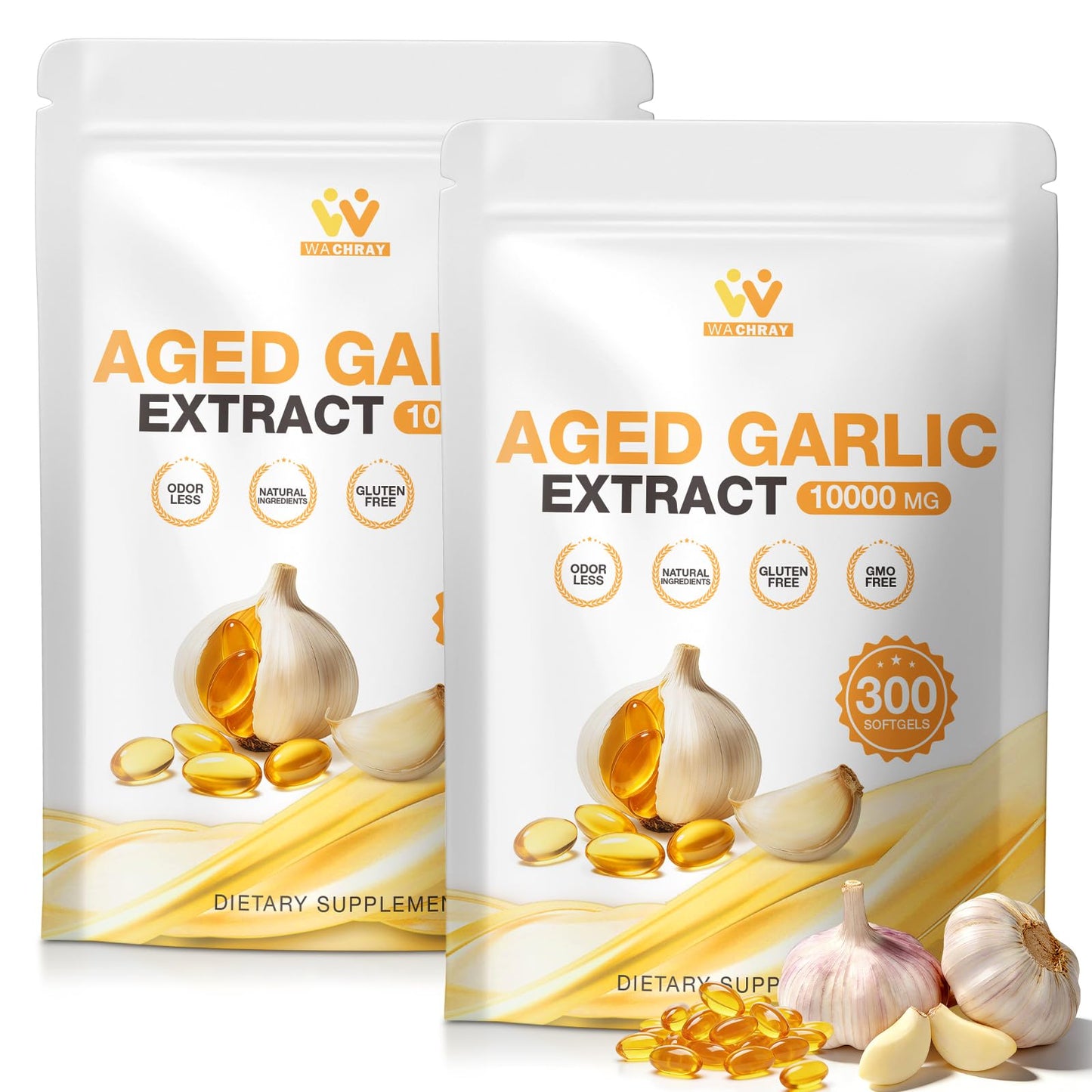 WACHRAY Aged Garlic Extract 300 Capsules 600 Count