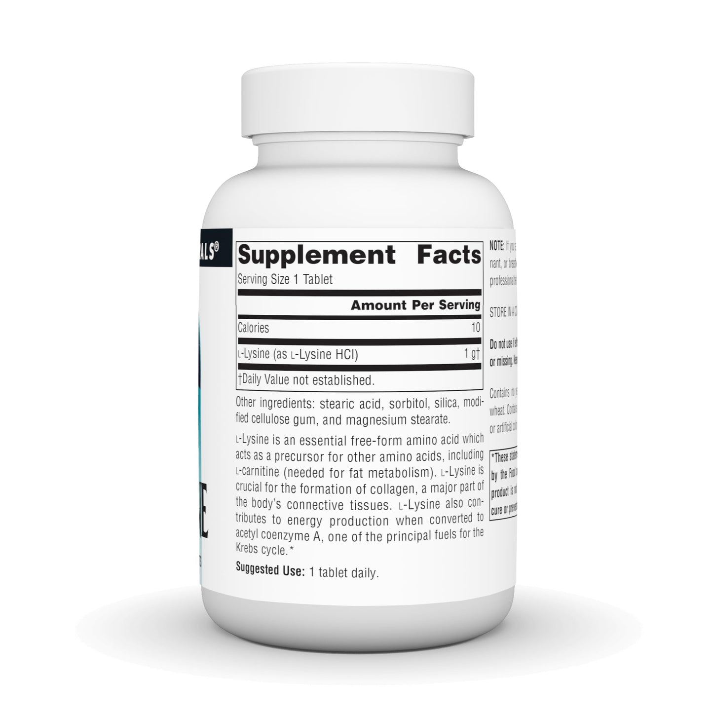 Source Naturals L-Lysine Free Form 1,000 mg Tablet, 50 Tablets