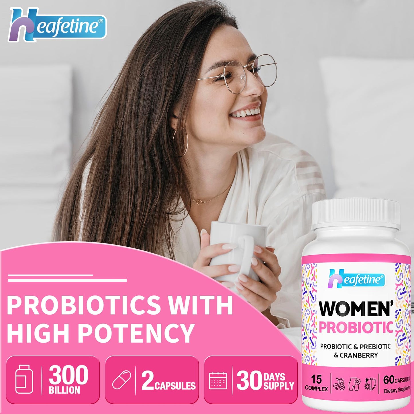 Heafetine Vaginal Probiotics for Women Capsule, 60 Count