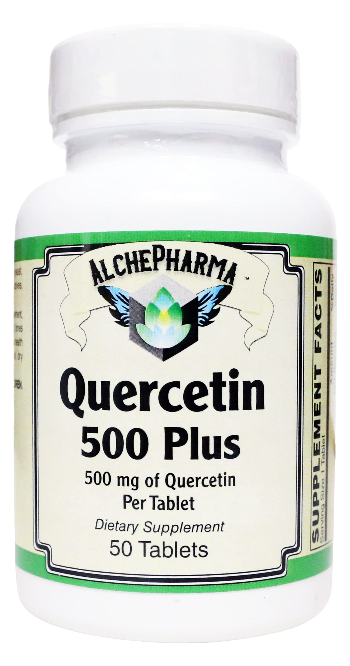 AlchePharma Quercetin 500 mg-Plus/Bioflavonoids, Manganese, Turmeric VIT. C and Bromelain 50 Tablets