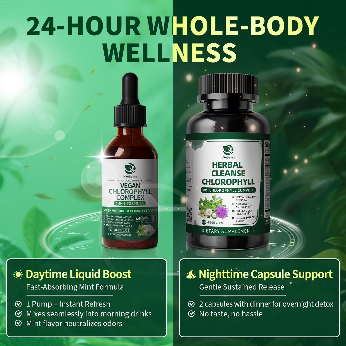 Lukaree Chlorophyll Capsule & Liquid Drops, 120 Count