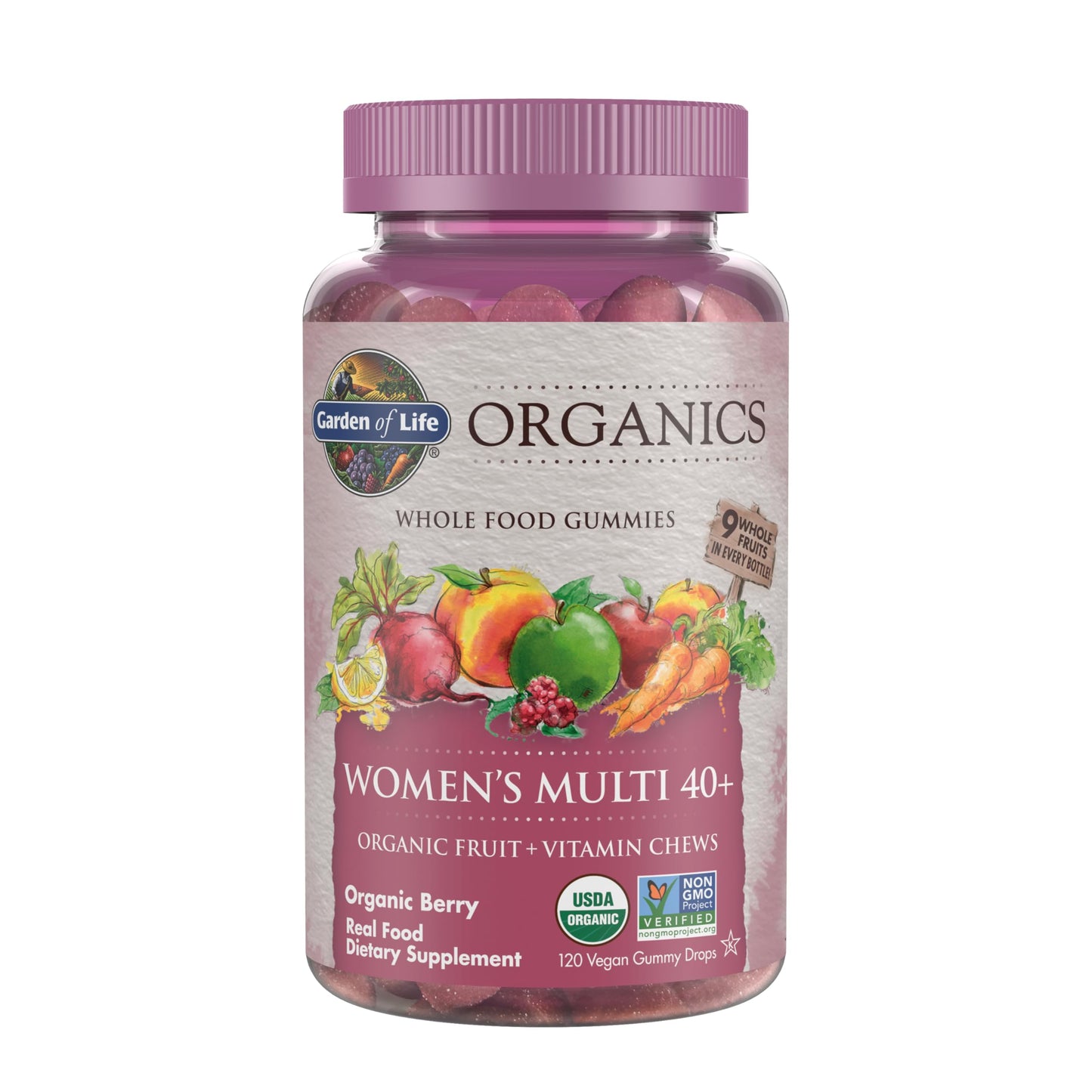 Garden of Life Organics Women 40+ Gummy Vitamins, 120 Gummies