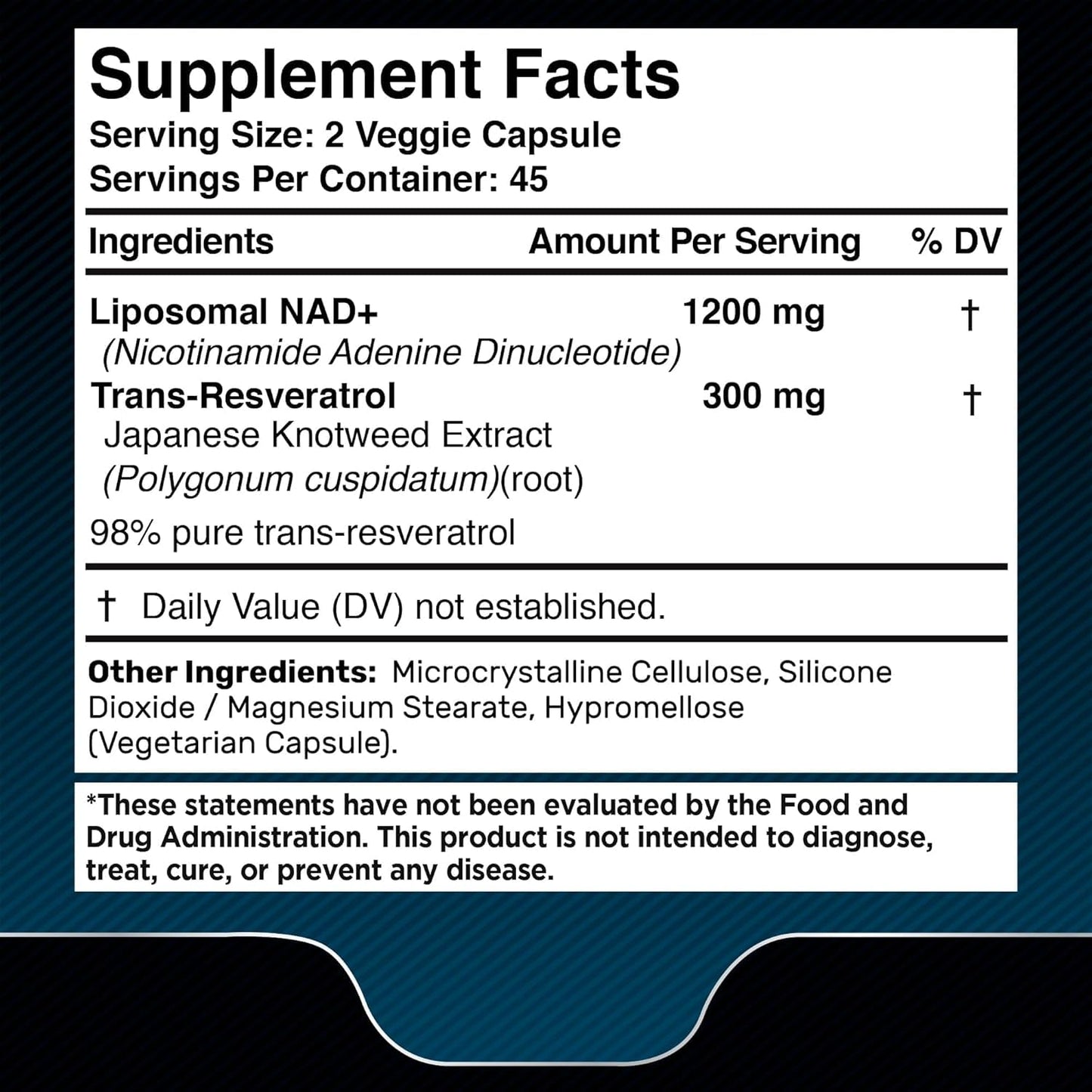WELLNESS LABSRX Liposomal NAD Resveratrol Supplement Capsule 270
