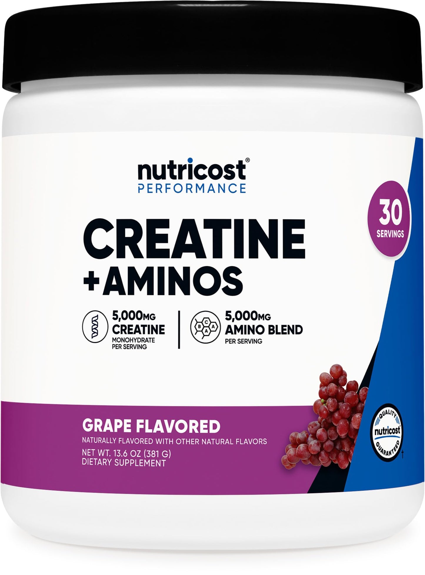 Nutricost Creatine + Aminos Powder (Grape) 13.3 Ounce